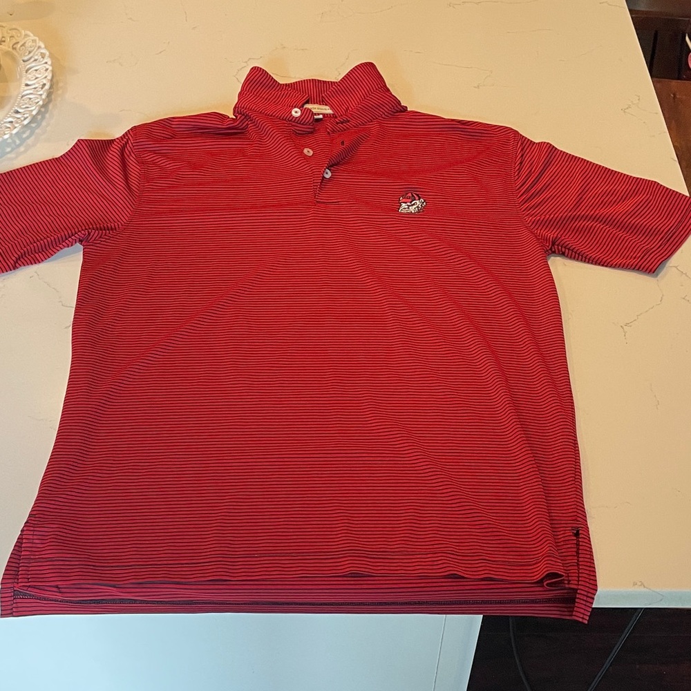 Georgia Red Striped Polo Shirt - Peach State Pride - Medium